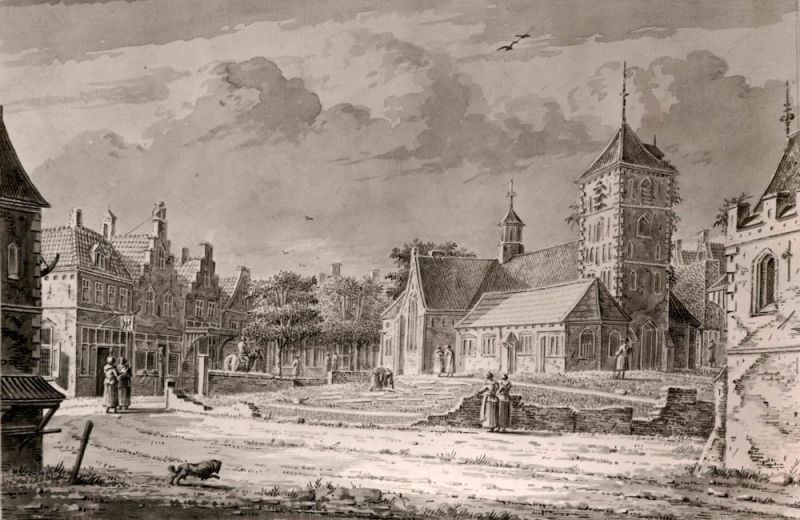 "Kerkplein met kerk" 1795